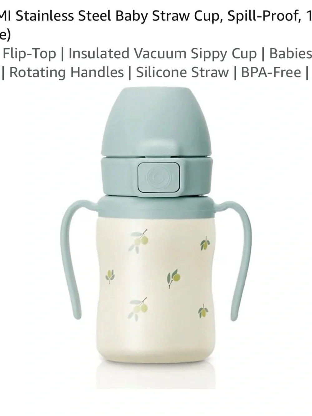GrosmimStainless Steel Baby Straw Cup - cherry - Insulated Spill-Proof Sippy